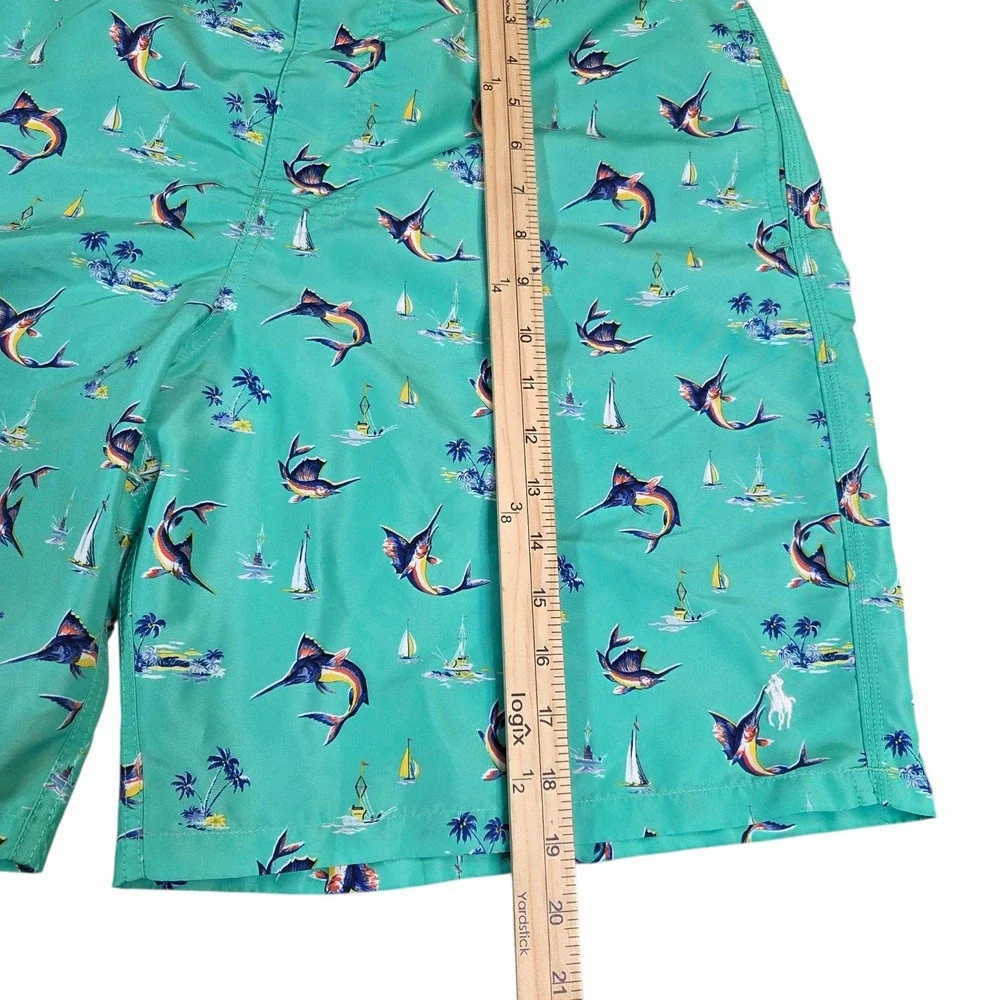 Polo Ralph Lauren‎ Men's Swordfish Allover Print Swim Trunks Green XL Shorts